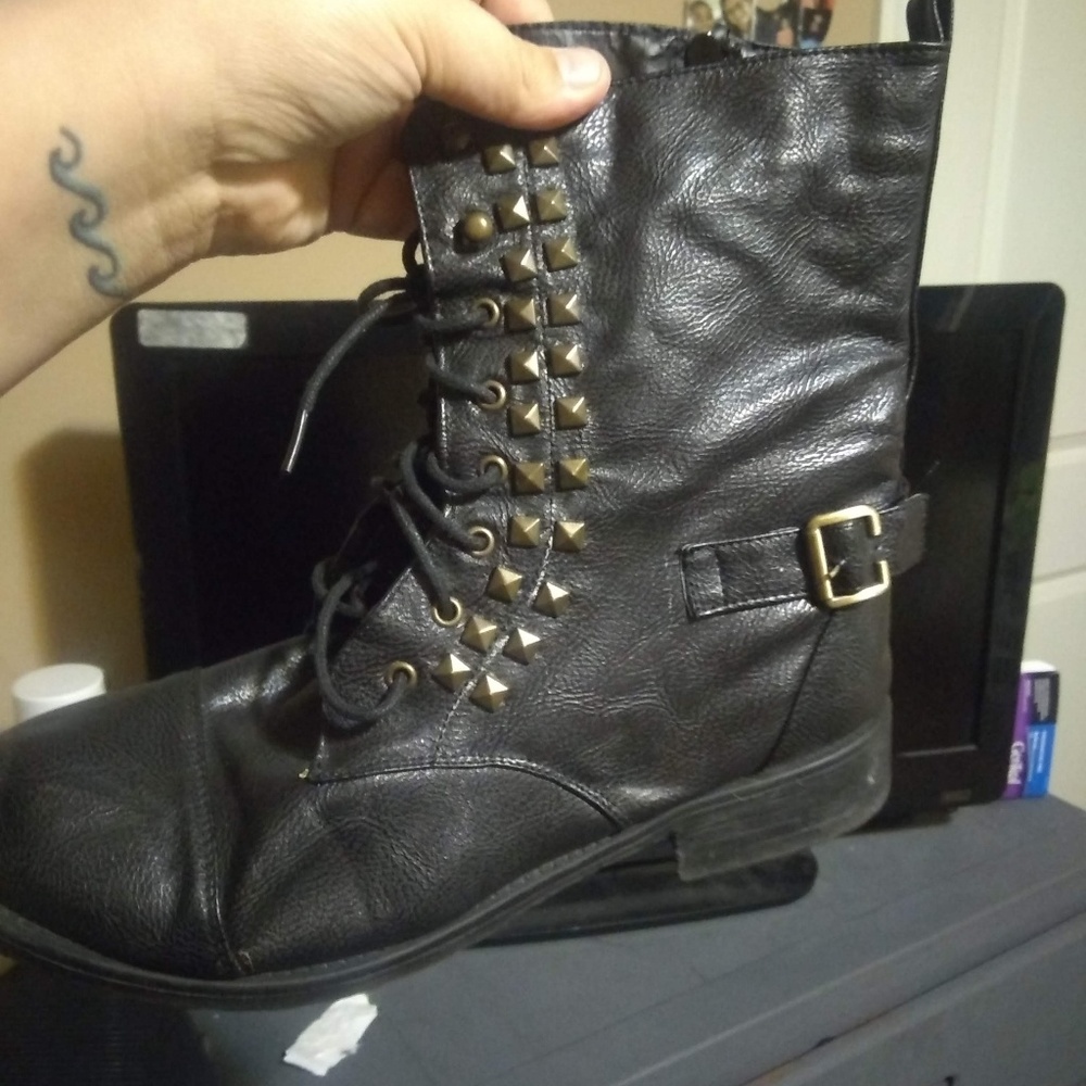 Faux combat boots size 11